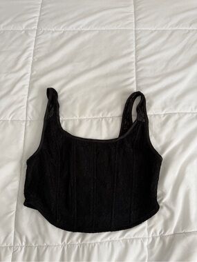PacSun Black Lace Cropped Tank Top